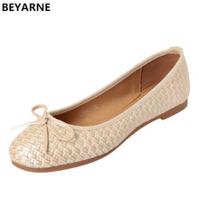 BEYARNE-zapatos planos informales de suela blanda para mujer embarazada, zapatillas náuticas de Punta redonda, 35-41 lazos, para primavera y verano 2024 - compra barato