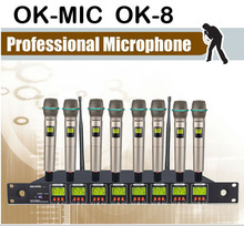 Hot OK-8 UHF/PLL 8 Channel wirelesss Conference microphone system 8 32 Channels OK-8 RECEIVER+8pcs OK-2H TRANSMITTER 2024 - buy cheap