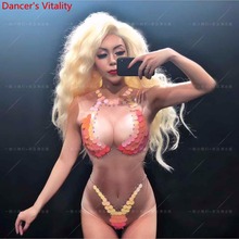 Nightclub Bar Show Women Model Sexy False Perspective Pole Jazz Performance Costume Dancewear Clothes Outfits Garments 2024 - buy cheap