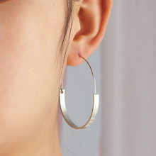 Big Circle Hoop Earrings Fashion Jewelry Minimalist Gold Silver Color Smooth Arc Plate Round Earrings For Women 2024 - buy cheap