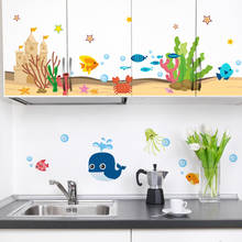 Настенная Наклейка для детской комнаты, с изображением морской рыбы 2024 - купить недорого