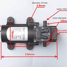 Мембранный насос DC 24V 60W DC мотор 5л/мин 0.8Mpa бытовой самовсасывающий водяной насос высокого давления бустер циркуляционный насос 2024 - купить недорого