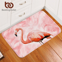 BeddingOutlet Flamingos Carpet 3D Animal Bird Doormat Pink Fur Soft Rug for Girls Tropical Floor Mat Non-slip for Living Room 2024 - buy cheap