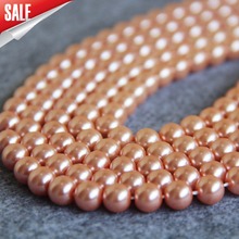 New 8mm Orange Shell Pearl Beads SeaShell DIY Gifts For Women Girl Loose Beads Jewelry Making Design Women Girls Gifts 15inch 2024 - buy cheap
