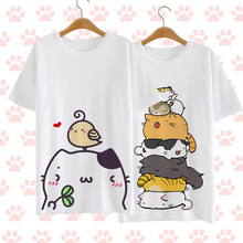 Camiseta cosplay do neko atsuida, camiseta fofa de algodão para homens e mulheres com gatinho do quintal do anime 2024 - compre barato