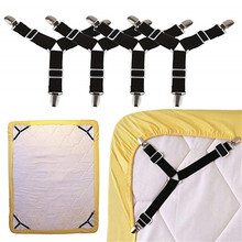 Correas de soporte para sábanas de cama, sujetadores de correas elásticas ajustables, Clips de cama, sujetadores de tirantes para fundas de colchón, funda de sofá, 4 Uds. 2024 - compra barato