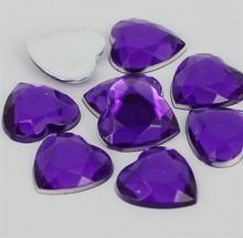 4-30MM  DIY Bling Purple Color Heart Shape Acrylic Rhinestones Flatback Acrylic Stones no Glue for Hand Craft Arts Decoration 2024 - buy cheap
