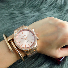 Reloj de oro rosa para mujer, relojes de lujo con diamantes de imitación para mujer, relojes de moda para mujer 2024 - compra barato