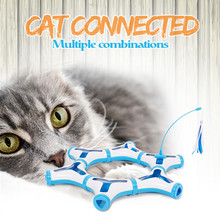 O envio gratuito de brinquedos de treinamento de gato diy multifuncional jogo de disco engraçado brinquedos de penas animais estimação gato interativo suprimentos de brinquedo de estimação presente 2024 - compre barato