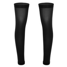 1 par de meias esportivas masculinas, meias altura da coxa, manga longa, apoio para joelho, coxa e panturrilha, meias de corrida 2024 - compre barato