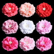 200pcs/lot 11CM 20 Colors Newborn DIY Chic Shabby Artificial Shaped Fabric Hair Flowers With Decorative Button For Wedding 2024 - buy cheap