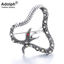 ADOLPH Star Jewelry Vintage Crystal Snake Boho Brooch Pins Woman 2018 New Luxury Bride Broochs Fashion Accessories Female Hot 2024 - buy cheap