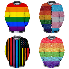 3d Baseball Jacket Coat LGBT Rainbow Flag Lesbians Gays Fashion Men Women Hoodie Sweatshirts Long Sleeve 3D Hoodies Jackets Tops 2024 - buy cheap