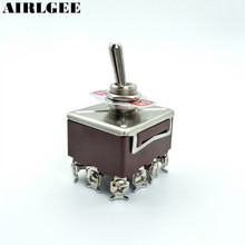KN402 4PDT ON/ON 2 Position 12 Pin Toggle Switch 12mm Mounting holes 10A/380VAC 15A/250VAC 2024 - buy cheap