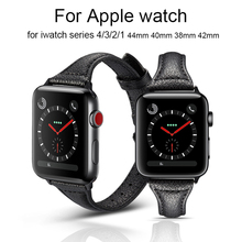 Ремешок из натуральной кожи для apple watch series 5 4 3 2 1 браслет для iwatch band 44 мм 40 мм 38 мм 42 мм аксессуары 2024 - купить недорого