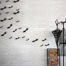 ISHOWTIENDA wall sticker 12pcs Black 3D DIY PVC Bat Wall Sticker Decal Home Halloween Decoration adesivo de parede room decor 2024 - buy cheap