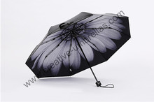 Miniparasol de aleación de protección UV, 240T pongee, 5 veces, recubrimiento negro, 12 ángulos, eje visible, capas dobles reales, Margarita, 4 Uds./lote 2024 - compra barato