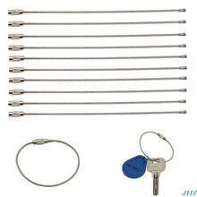 5Pcs EDC wire outdoor key Stainless steel keyring keychain ring lock gadget circle rope cable loop tag screw camp luggage 2024 - buy cheap