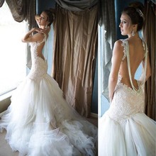 New Sweetheart Pearls Beading Mermaid Wedding Dresses Elegant Lace Appliques Wedding Dresses Backless Bridal Gowns 2024 - buy cheap