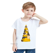 Camiseta de manga corta para niños y niñas, camisa con estampado de árbol de Navidad, ropa divertida de dibujos animados, HKP5668, verano 2018 2024 - compra barato