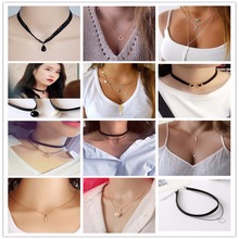 multi Styles Choose Gothic Choker Neckalce imitation Pearl chain Lace Colar Leaves Triangle Water droplets Necklace Jewelry 2024 - buy cheap