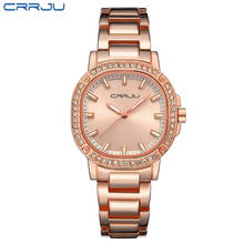 CRRJU 2018 Top Brand Women Luxury Fashion Casual Square Wrist Watch Ladies Stainless steel band Quartz Dress Clock Reloj Mujer 2024 - buy cheap