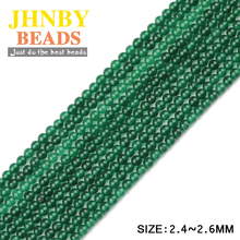 JHNBY-Cuentas redondas de cornalina verde para fabricación de pulseras, abalorios pequeños de 38cm, piedra Natural de alta calidad, 2mm, DIY 2024 - compra barato