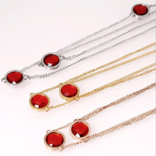 Fashion Necklace for women 316L Stainless Steel Red Cat's eye Charm Necklaces for wedding 2024 - buy cheap
