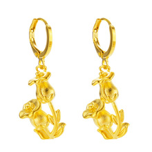 Wholesale Fine Superior Design Earings Round 24K Gold Color Drop Earrings For Women Jewelry Oorbellen Ohrringe Earring Brincos 2024 - buy cheap