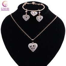 Women Wedding Heart Shaped Jewelry Set Luxury Crystal African Beads Jewelry Set Dubai Gold Color Bridal Party Jewellery 2024 - buy cheap