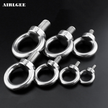 304 Stainless steel Hook screw M6 8 10 12 14 16 20mm Diameter Male thread Mechanical Ring Lifting Bolt Cable Rope Eyebolt 2024 - buy cheap