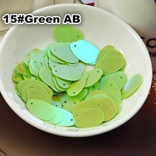 400pcs/lot 12*20mm Large Oval Egg Shape Sequins PVC Sequin Flat With Side Hole Belly Dance Garment Women DIY Green AB Confetti 2024 - buy cheap