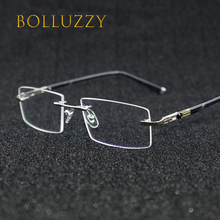 Rimless eyeglasses titanium alloy oculos de sol glass optical men 1622 prescription classic spectacle business myopia trimming 2024 - buy cheap