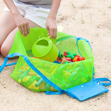 Bolsa de praia infantil dobrável, sacola criativa de rede dobrável para armazenamento de brinquedos, cesta de sucção para pendurar no ar livre de grande volume 2024 - compre barato