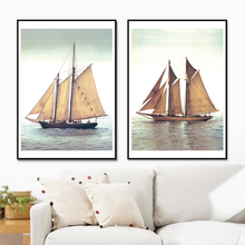 Nordic Style Canvas Painting Sailboat Scenery Pop Art Wall Pictures Modern Kids Room Decor Posters and Prints for Living Room 2024 - buy cheap