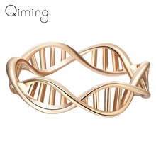 Anillo de DNA para mujer, joyería Vintage de oro, anillo de Ciencia Química, regalo de mejores amigas 2024 - compra barato