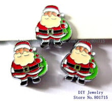 as gift wholesales 50pcs Santa Claus 8mm slide charms DIY charms Internal Dia.8mm fit 8mm band zinc alloy 2024 - buy cheap