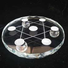 8*8cm Random Glass Seven star array Base Sphere with Glass Stand 1pcs 2024 - buy cheap