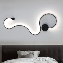 Modern LED wall lamp/sconce/light fixture indoor/interior bedroom/bedside wall sconce light black/white for hallway/corridor 2024 - buy cheap