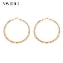 Normcore Simple Exaggerated Twisted Big Round Circle Hoop Earrings Women Ladies Geometric Earring Korean Fashion Jewelry RY354 2024 - buy cheap