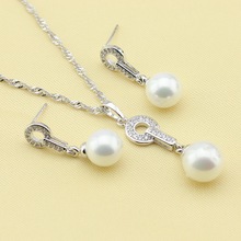 XUTAAYI Imitation Pearl Sets, Pretty Heart White Crystal Classic Plated Necklace And Drop Earrings  For Women 2024 - buy cheap