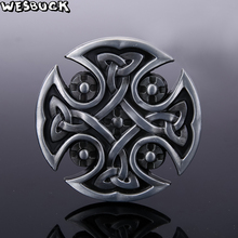 WesBuck бренд античное серебро ручной работы цвет узел круглая металлическая Мужская пряжка для ремня 2024 - купить недорого