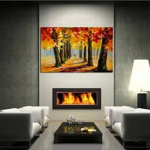 Free shipping Abstract Autumn Forest Scenery Knife Oil Painting On Canvas View Picture Wall Art Home Decor Nice Gift 2024 - buy cheap