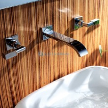 Современный латунный кран для раковины для ванной комнаты (настенное крепление) Смеситель для горячей и холодной воды кран серебряный цвет MPAZ006B 2024 - купить недорого