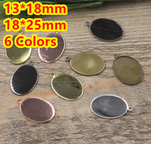 Bandejas colgantes blancas de 13x18mm,18x25mm, 100 Uds., color bronce/plata/oro/Negro, configuración de Cameo cabujón para vidrio/pegatinas 2024 - compra barato