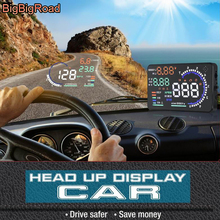 Автомобильный проектор BigBigRoad OBD 2 EUOBD HUD, дисплей на лобовое стекло для Cadillac DTS SRX ATS CTS CT6 XT5 XTS STS BLS Escalade 2024 - купить недорого