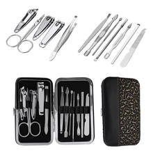 12Pcs/Set Professional Pedicure/Manicure Nail Cuticle Clippers Pedicure Cleaner Cuticle Grooming Kit Case Tool 2024 - buy cheap