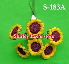 Wholesale--120 bunches=720pcs fabulous handmade paper flower-Mini Sunflower (Free Shipping by Express) 2024 - buy cheap