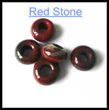 12pcs/lot nature red stone bead european beads accessories jewelry beads for bracelet making size 8x14mm hole size 5mm 2024 - buy cheap