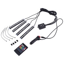 12LED 7 Colorful Remote Control Ambient Foot well Lighting Car Interior Parking 2024 - buy cheap